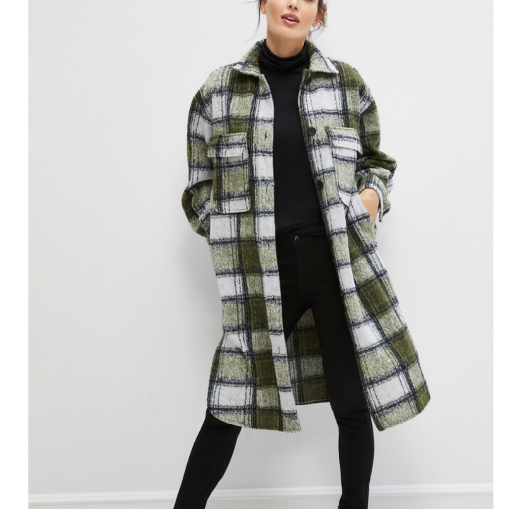 Ellos Tall Plaid Wool Jacket 1x